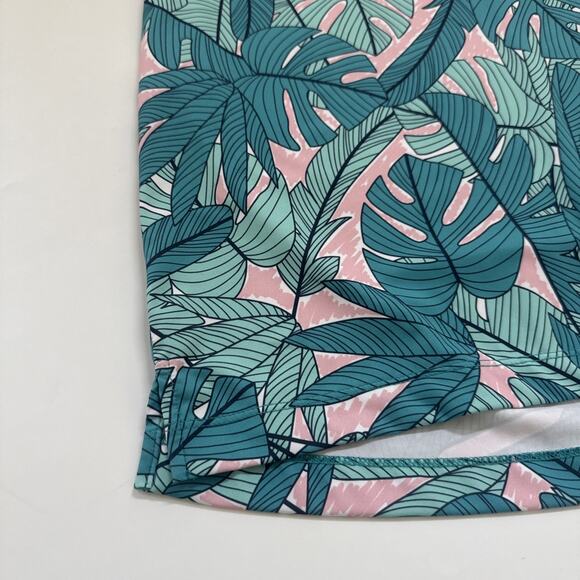 Bad Birdie Polo Shirt Medium Floral Hawaiian Performance Golf Leaves Aloha - Picture 5 of 10